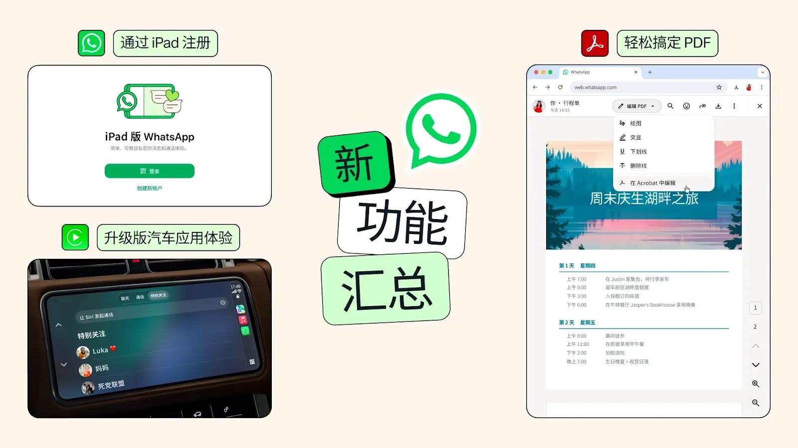WhatsApp 推出 4 项新功能，来看都有哪些新功能